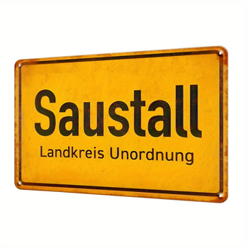 CIFbuy 复古金属铁皮招牌幽默德文标语墙饰做旧工艺家居酒吧咖啡馆车库墙面装饰（TikTok、temu 下自提）