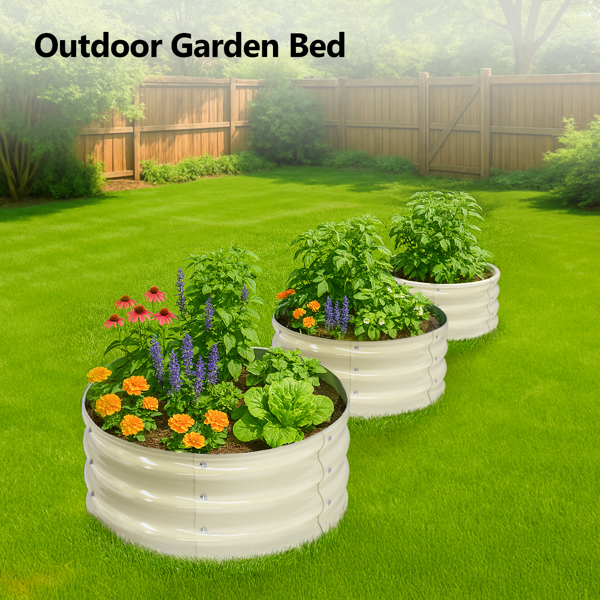 2PCS 2*2*1FT 米白色 拼接式圆形镀锌板 铁种植-10