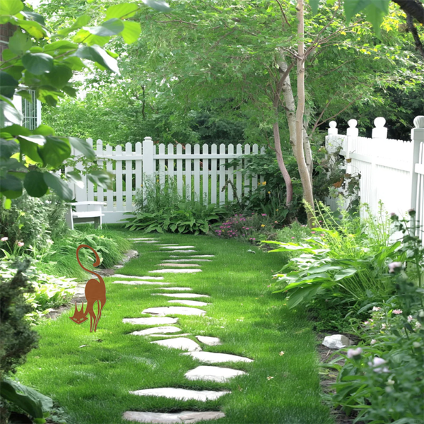 CIFbuy哥特黑猫金属墙饰 万圣节和圣诞节复古风格户外室内庭院装饰（TikTok、temu下自提）-1