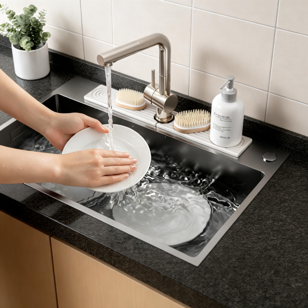 厨房水槽龙头垫 – 硅藻土吸水垫及水槽保护垫，防止潮湿 – 水槽防溅挡板吸水石托盘，适用于浴室台面-5