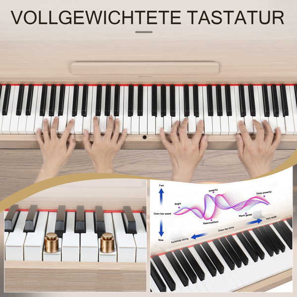 【AM不售卖】GDP-203 88键重锤键盘 嵌入式支架款 自然科技木 电钢琴 德法-2