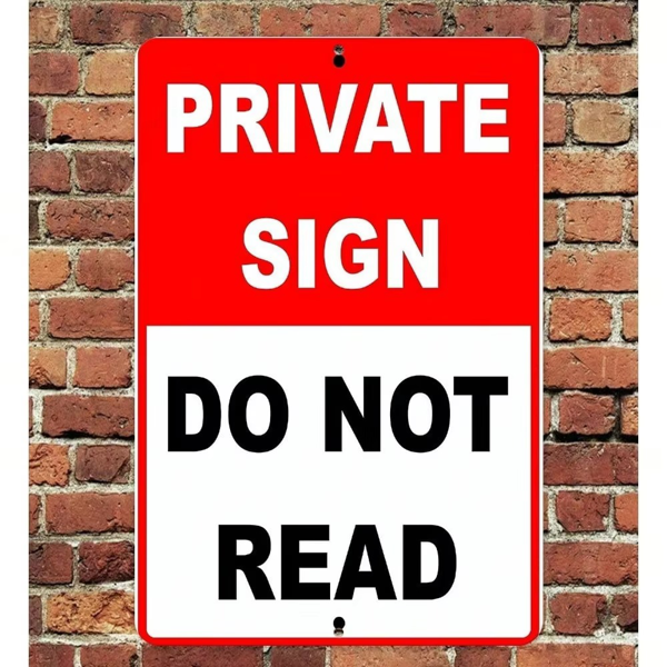 CIFbuy趣味讽刺禁止阅读金属标牌 12x8 英寸防锈耐用墙面装饰（TikTok、temu 下自提）-4