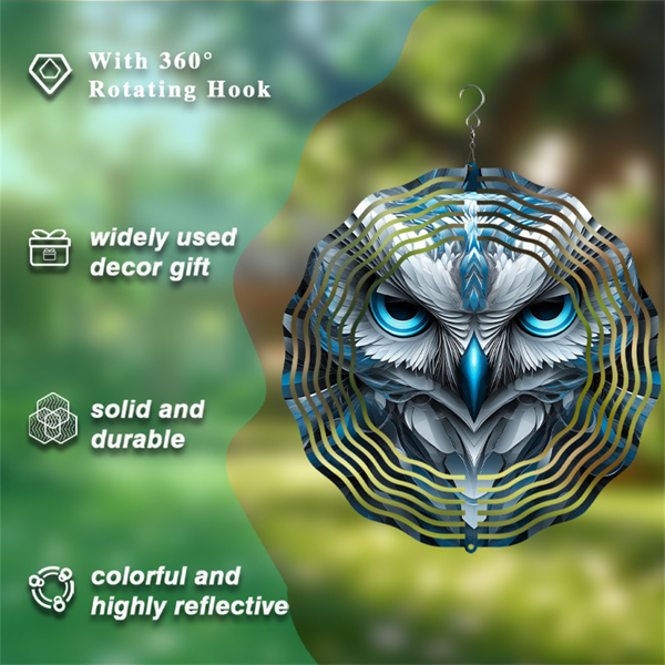 CIFbuy10英寸鹰纹艺术旋转挂风铃阳台庭院装饰品夏季礼物(TikTok、temu下自提)-2