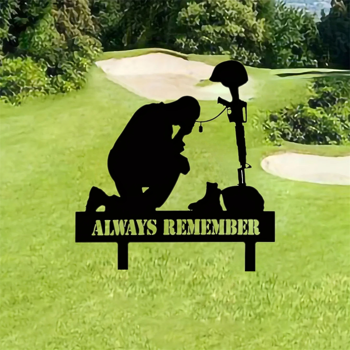 CIFbuy自由卫士剪影纪念牌 爱国庭院草坪装饰 致敬英雄纪念日礼物（TikTok、temu下自提）