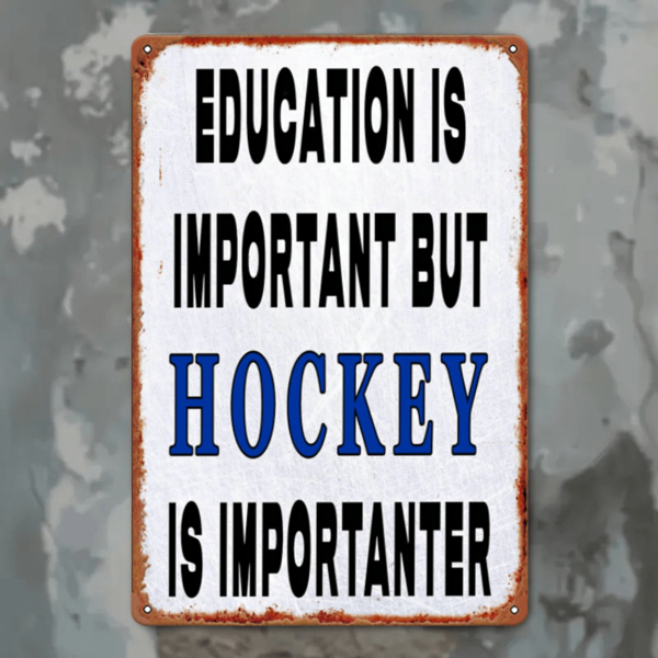 CIFbuy 复古冰球标语金属壁挂教育重要冰球更重要体育酒吧俱乐部装饰（TikTok、temu pick-up service）-5