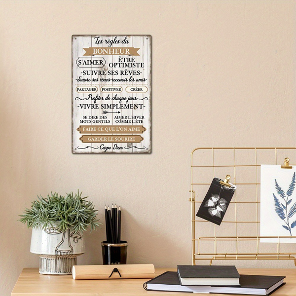 CIFbuy 复古法式励志语录金属牌乡村风家居农舍咖啡馆装饰铁皮墙饰（TikTok、temu 下自提）-6