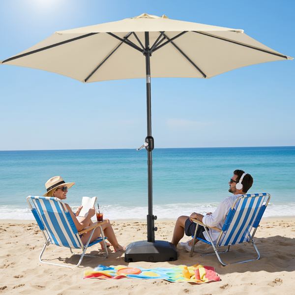 9FT 卡其色 转向头 KD 圆形 太阳伞 涤纶布 6铁伞骨 铁中柱-24