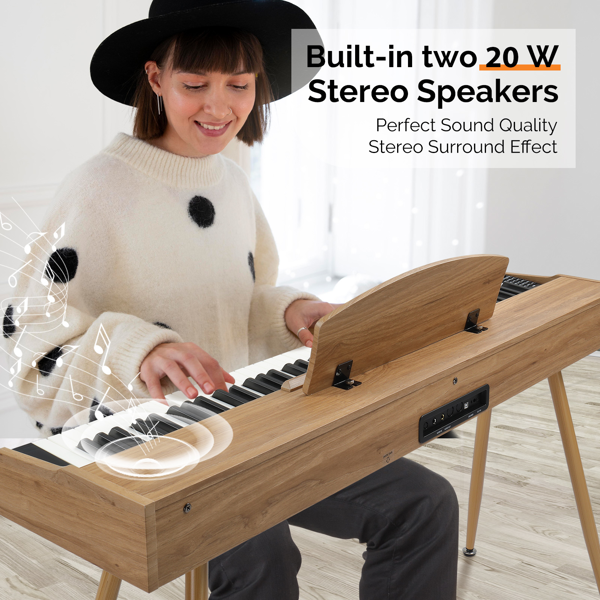 【AM不售卖】GDP-203 88键重锤键盘 嵌入式支架款 自然原木 电钢琴 美国-12