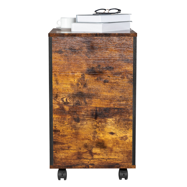 黑撞棕色 P2刨花板 贴三胺 二抽 木制文件柜 适用于Letter带标签文件-15