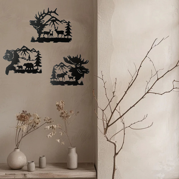 CIFbuy简约动物金属壁画3件套黑金色宠物主题家居装饰品(TikTok、temu下自提)-10