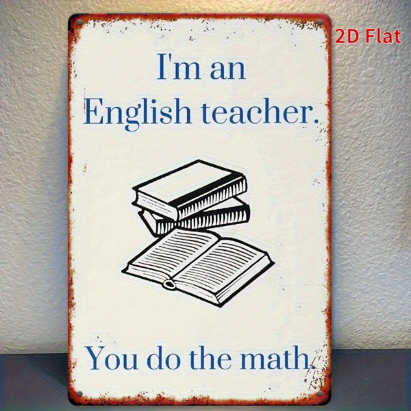 CIFbuy 英语教师复古金属标牌教学短语铁艺装饰家居咖啡馆车库教师礼品（TikTok、temu 下自提）-7