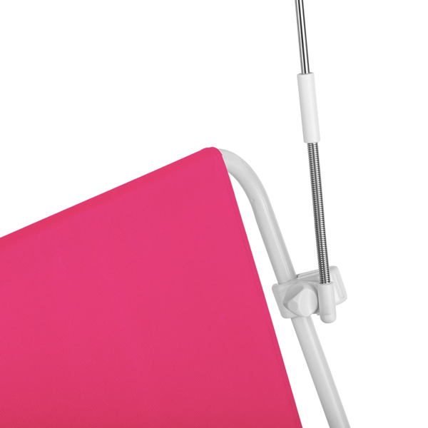 1pcs 座高15in XL 芭比粉 弹簧椅 铁沙滩椅 带伞 连体牛津布有横杆一档调节带伞弹簧铁沙滩椅15"-1 63*60*95cm 120kg-6