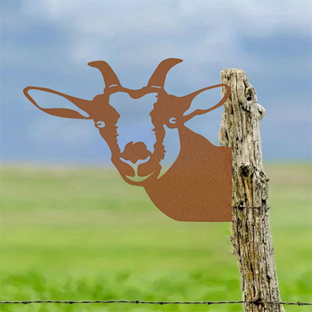 CIFbuy创意刺绣奶牛壁挂 花园庭院草坪装饰 乡村动物工艺礼物（TikTok、temu下自提）