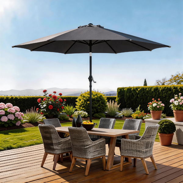 7.5FT 灰色 转向头 圆形 太阳伞 涤纶布 6铁伞骨 铁中柱-20