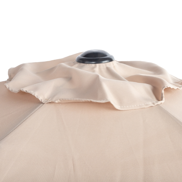 9FT 卡其色 转向头 KD 圆形 太阳伞 涤纶布 6铁伞骨 铁中柱-9