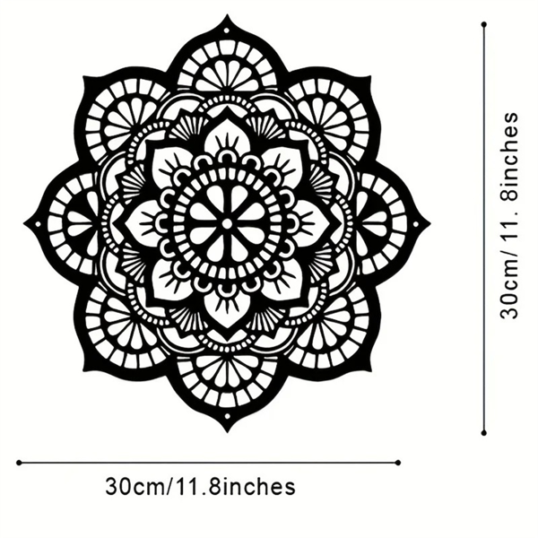 CIFbuy 3D几何线条金属墙壁艺术装饰手工波西米亚风格大型曼陀罗花挂饰客厅卧室美学房间装饰品 (TikTok、temu下自提)-2