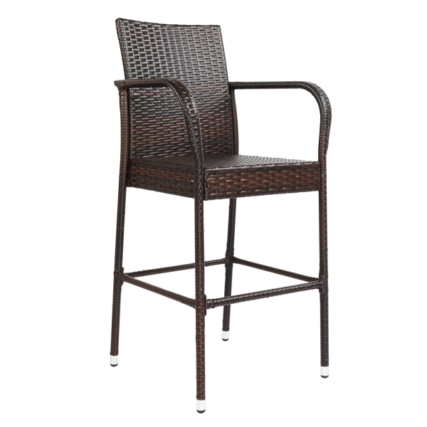 2pcs 棕色渐变 编藤吧椅-29