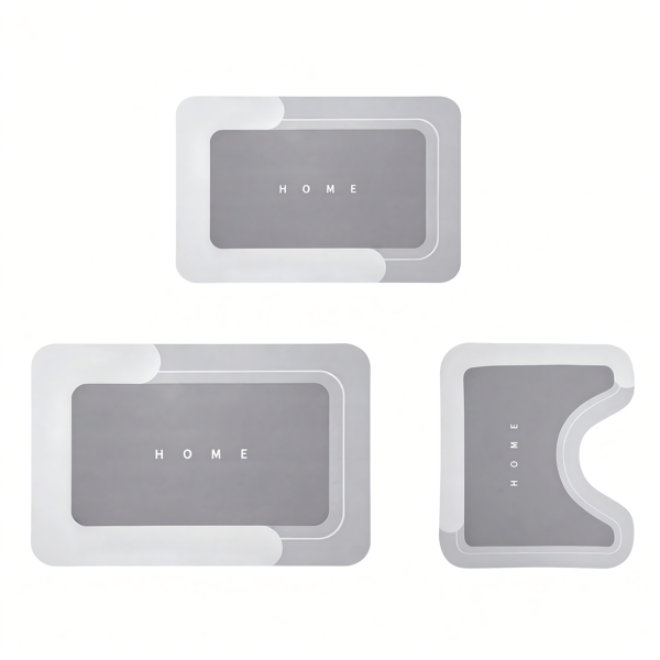 3件套吸水浴室地垫魔术地毯套装，速干浴室地垫防滑地毯，橡胶底，适用于浴室、厨房、淋浴间和洗手池-10