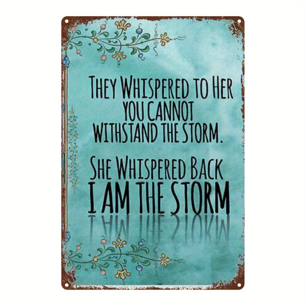 CIFbuy 2D 平面励志女性名言金属墙饰风暴主题铁艺挂牌家居办公室房间装饰（TikTok、temu 下自提）-1