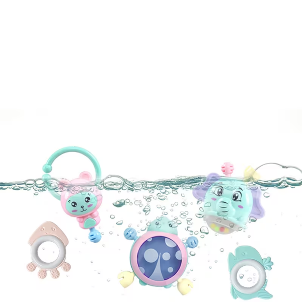 婴儿摇铃与牙胶套装——0-6个月宝宝玩具，3-6个月出牙期玩具，触感柔软、声音轻柔、易抓握的感官玩具，中性新生儿礼物-2