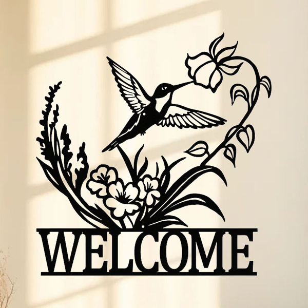 CIFbuy复古蜂鸟猫头鹰蝴蝶铁制挂墙装饰艺术套装（TikTok、temu下自提）-1