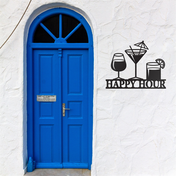 CIFbuy复古黑色做旧铁制快乐时光墙面装饰牌家居酒吧个性礼物(TikTok、temu下自提)-8