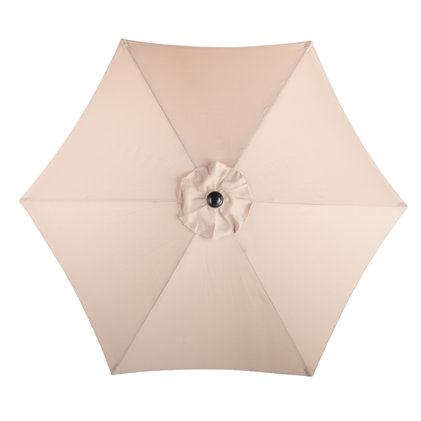 9FT 卡其色 转向头 KD 圆形 太阳伞 涤纶布 6铁伞骨 铁中柱-3