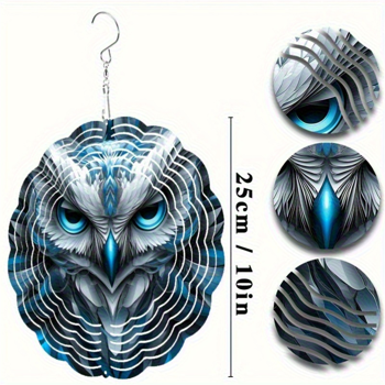 CIFbuy10英寸鹰纹艺术旋转挂风铃阳台庭院装饰品夏季礼物(TikTok、temu下自提)