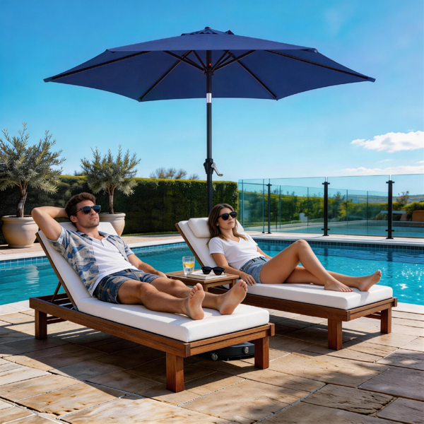 7.5FT 海军蓝 转向头 圆形 太阳伞 涤纶布 6铁伞骨 铁中柱-28