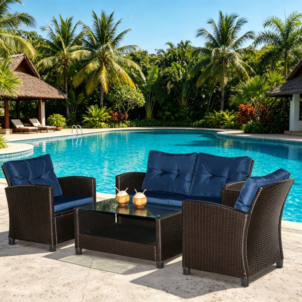 户外花园沙发套装 /藤编沙发-1