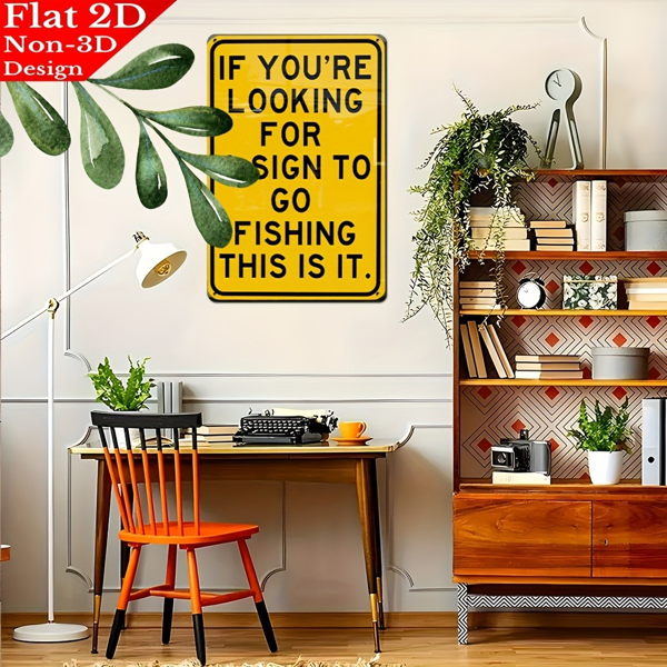 CIFbuy 2D 平面趣味钓鱼复古金属标牌墙面装饰家居农场酒吧车库挂画（TikTok、temu pick-up service）-6