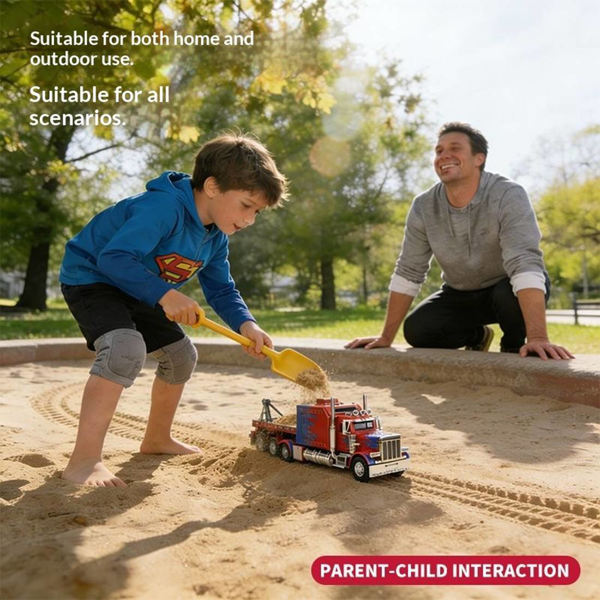 Semi Truck Toys for Boy Heavy Trucks,Metal Diecast Trucks Model Pull Back Cars with Light and Sound,Truck and Trailer Toys for Boys,Toy Trucks for Boys Age 4-8-10