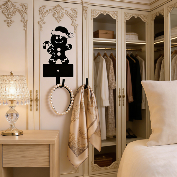 CIFbuy五钩姜饼人钥匙挂架圣诞家居装饰墙面收纳(TikTok、temu下自提)-6