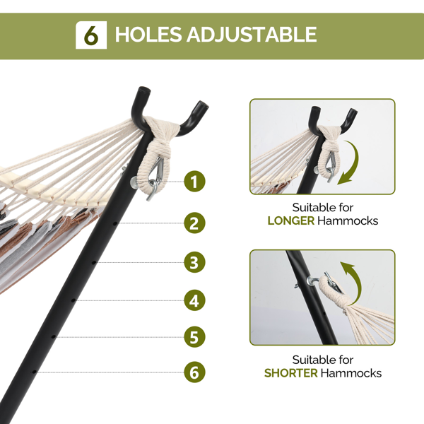 268*107*102CM 带轮羊角架 吊床架 钢管 440lb 配600D牛津布收纳袋-6