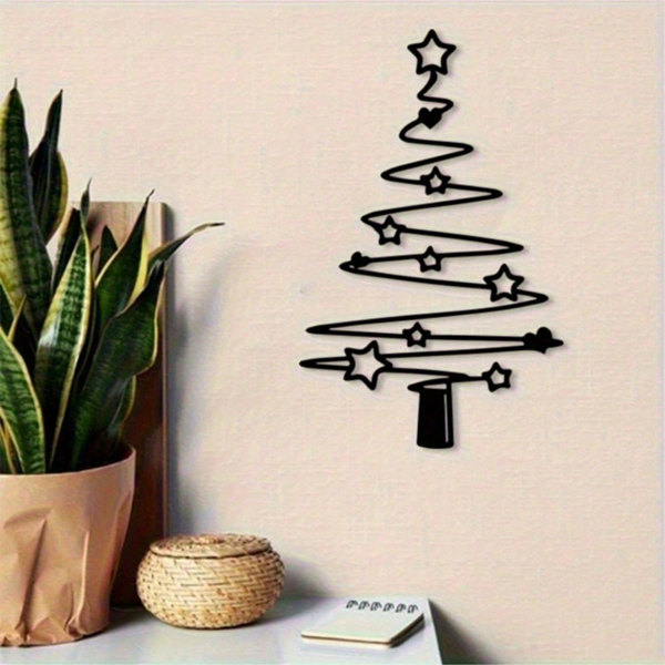 CIFbuy复古简约铁制圣诞树墙饰室内外庭院花园客厅玄关节日装饰(TikTok、temu下自提)-6