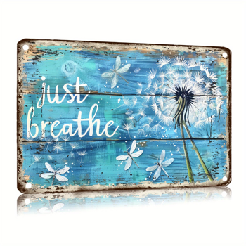 CIFbuy 深呼吸乡村风铁艺墙饰蓝蒲公英蜻蜓办公室瑜伽馆墙面装饰（TikTok、temu 下自提）