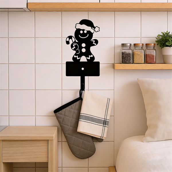 CIFbuy五钩姜饼人钥匙挂架圣诞家居装饰墙面收纳(TikTok、temu下自提)-5