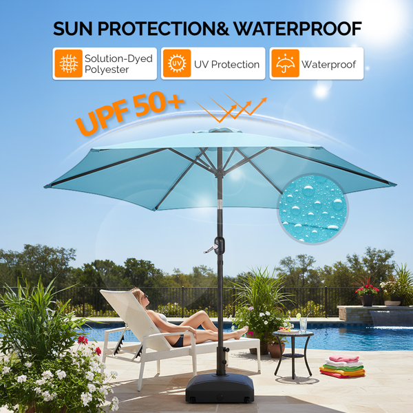 9FT 天蓝色  转向头 KD 圆形  太阳伞 涤纶布 6铁伞骨 铁中柱-21