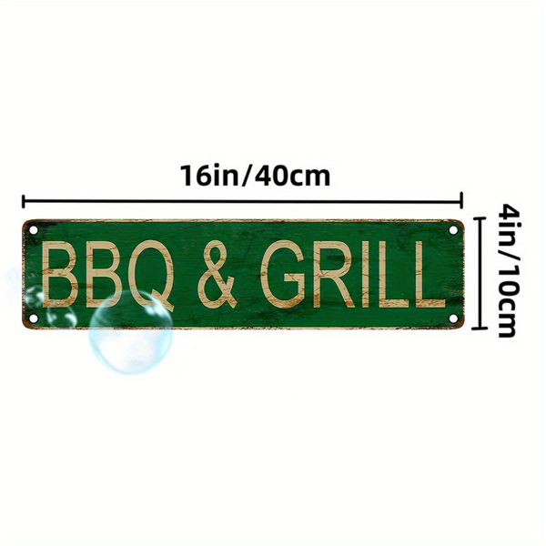 CIFbuy 复古铝合金烧烤招牌 UV 印刷金属挂牌餐厅酒吧车库墙面装饰牌（TikTok、temu 下自提）-2