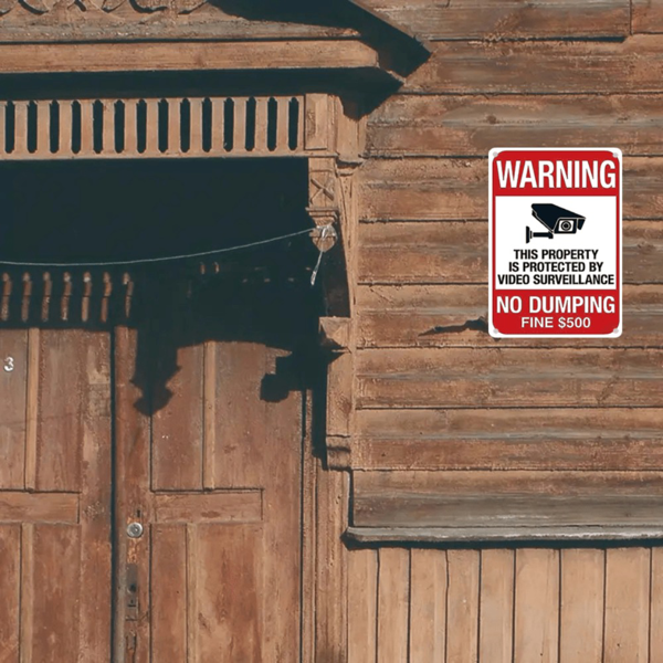 CIFbuy2D 铝制视频监控警示牌复古装饰挂牌（TikTok、temu 下自提）-6