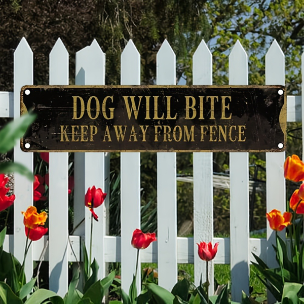 CIFbuy 复古铝制标牌狗主题花园酒吧家居墙面 2D 装饰挂牌（TikTok、temu 下自提）-6