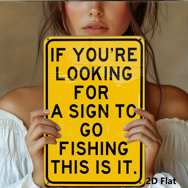 CIFbuy 2D 平面趣味钓鱼复古金属标牌墙面装饰家居农场酒吧车库挂画（TikTok、temu pick-up service）-5