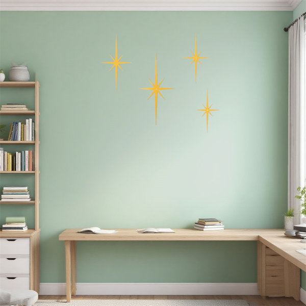 CIFbuy中世纪八角星形墙壁装饰铁制4件套简易安装(TikTok、temu下自提)-5