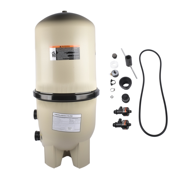 泳池过滤器 EC-180009 60 Sq. Ft. D.E Pool Filter Fiberglass Vertical Grid High Flow Removable Replacement for Pentair 180009-6