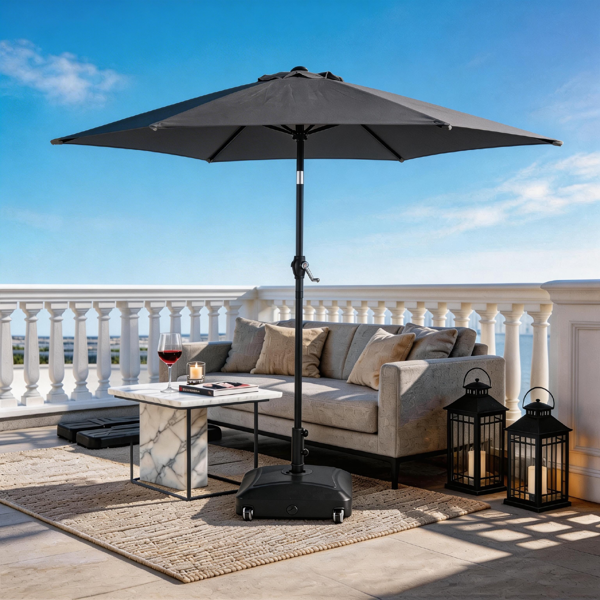 7.5FT 灰色 转向头 圆形 太阳伞 涤纶布 6铁伞骨 铁中柱-21