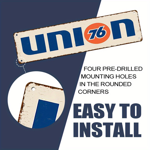 CIFbuy 复古 Union76 金属铝制标牌乡村风墙面装饰车库酒吧室内外壁挂（TikTok、temu 下自提）-4