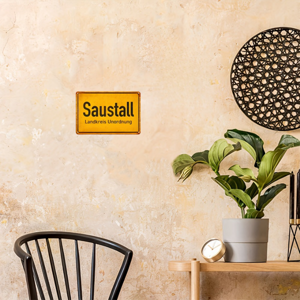 CIFbuy 复古金属铁皮招牌幽默德文标语墙饰做旧工艺家居酒吧咖啡馆车库墙面装饰（TikTok、temu 下自提）-6