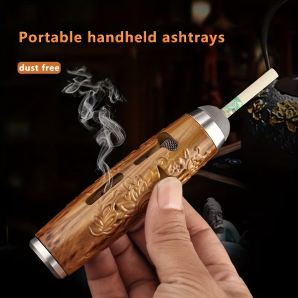 精美礼盒包装，便携式车载烟灰缸，采用创新的防烟防滴设计，适用于家庭或办公室 - 保持车内清洁无异味，保护衣物安全 - 是旅行吸烟者的理想选择-5