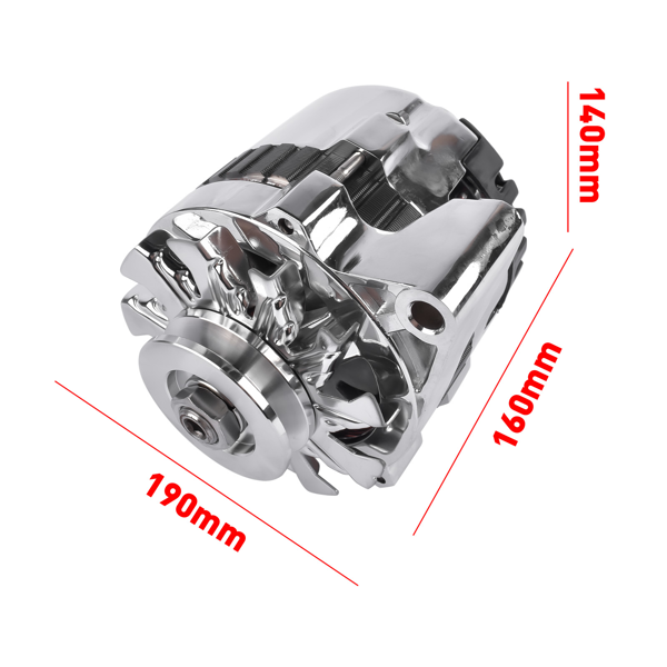 发电机 160A 12V CS130 Alternator wirh V-Belt Pulley Fits for GM Chevy Big Block V8 Gen. II V 7.4L-6