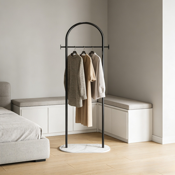 Clothing Rack, Golden Metal Freestanding Heavy Duty Clothes Rack with Marble Base, Multipurpose Garment Hanger for Bedroom, Hat, Scarf, Jacket-4